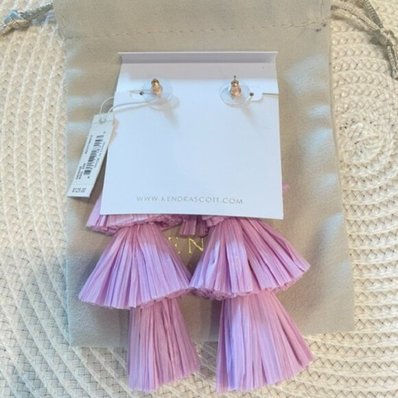 3 in 1 Kendra Scott Denise Pink Lilac Mother of Pearl Statement Earrings Dangle - Picture 3 of 4